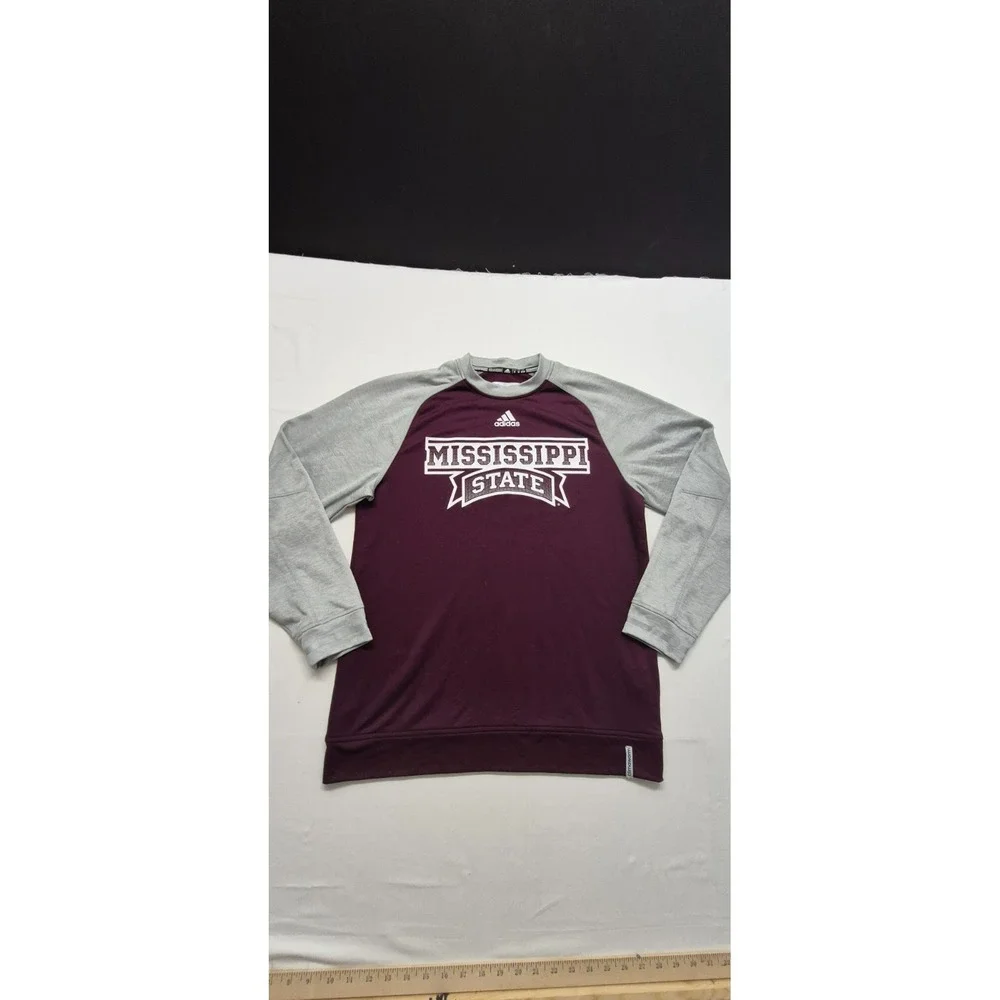 Mississippi State Bulldogs Adidas men's maroon/gray pullover athletic shirt sz M
